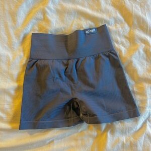 BO+TEE Blue Zebra Pattern workout shorts